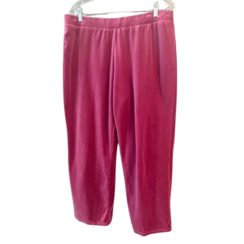 Hanes Women’s Velour Pants Burgundy Size XL - Comfy for Cool Nights